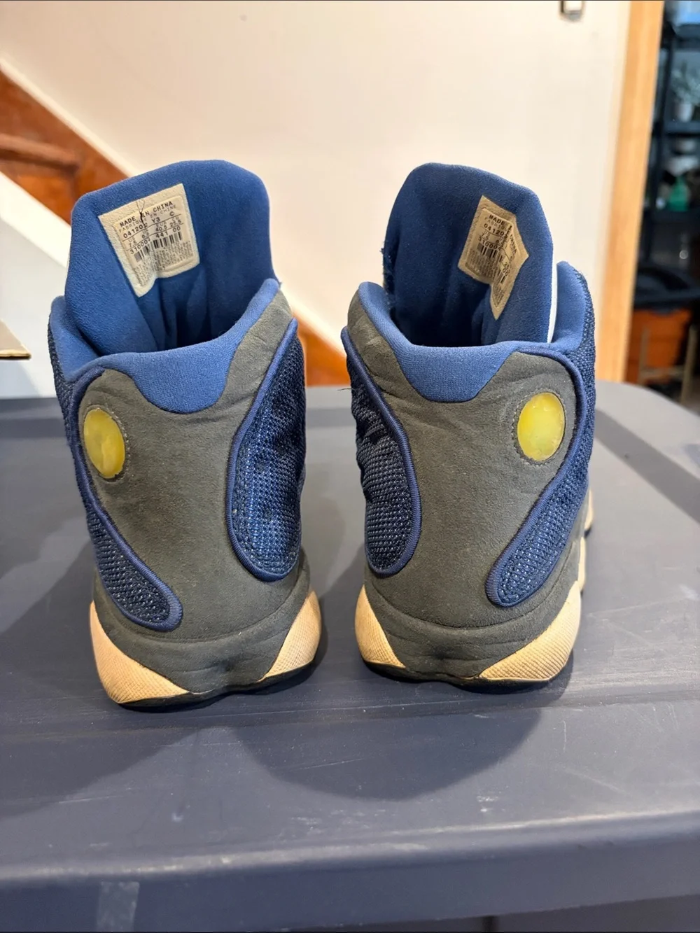 jordan retro 13 flint/french blue 2004 version w/og box sz 7.5